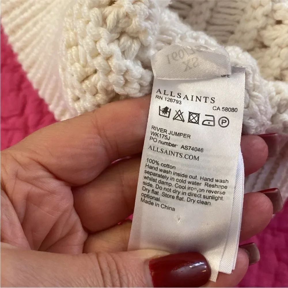 All Saints Women's Cream Sweater, XS - Picture 8 of 8